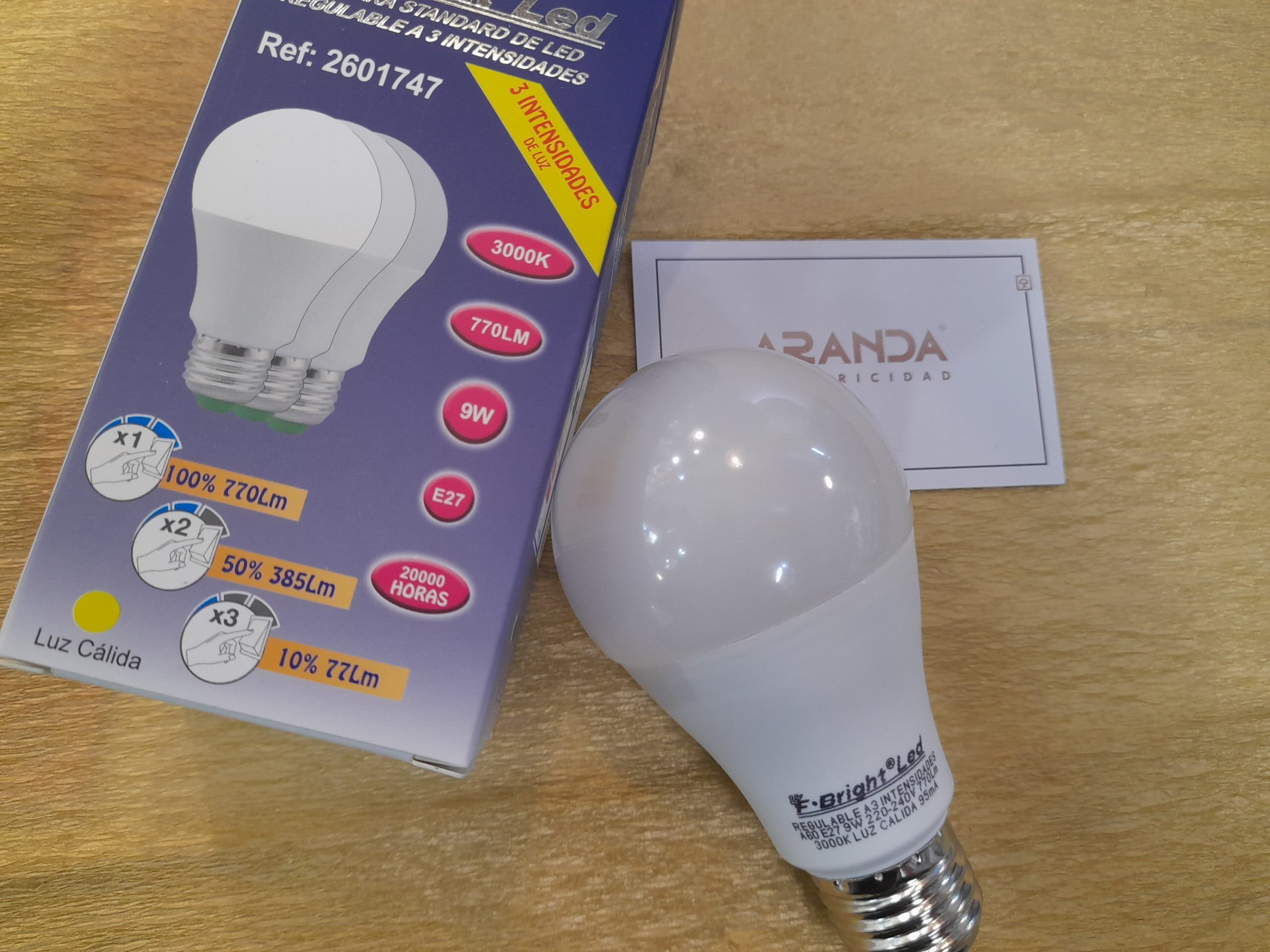 Auraglow Bombilla LED regulable de 3 pasos sin regulador de intensidad 14  W, 100 W EQV - Blanco frío 6000 K - E27 : : Otros Productos