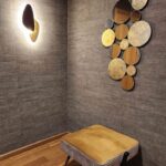 Aplique de pared CONTRA marrón óxido y Pan de Oro con 12W Led Schuller