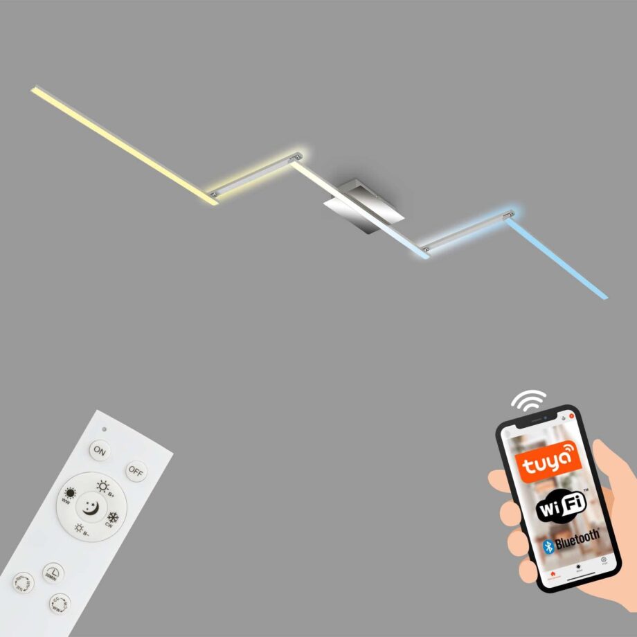 Aplique de pared - plafón níquel efecto luz indirecta 24W Led con APP