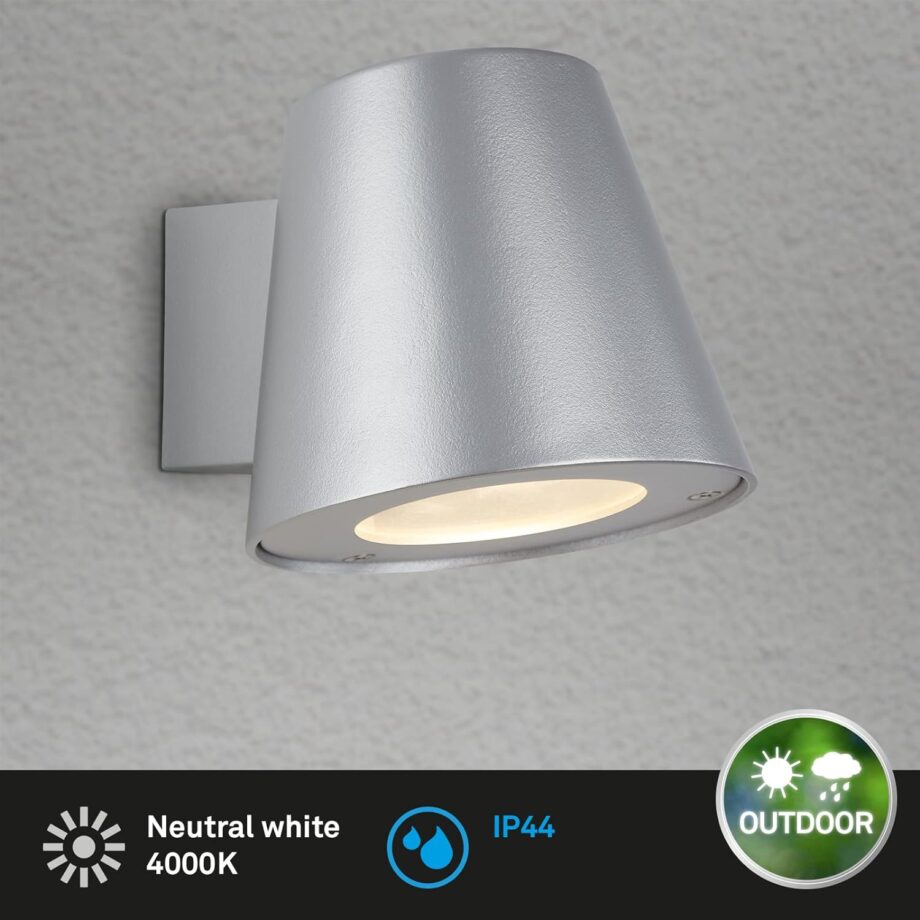 Aplique de exterior gris y cristal con bombilla Gu10 Led