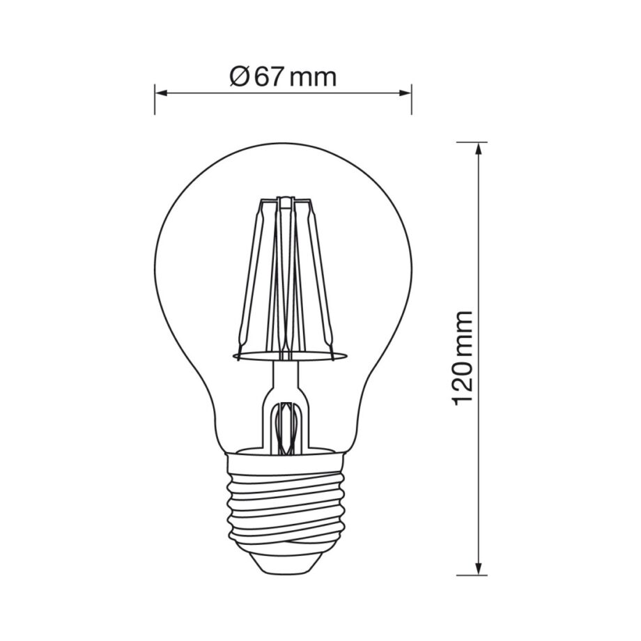 Bombilla Led standard filamento E27 con 12W led 3000k ámbar